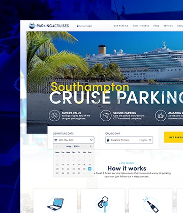 Screenshot of the Parking4Cruises website
