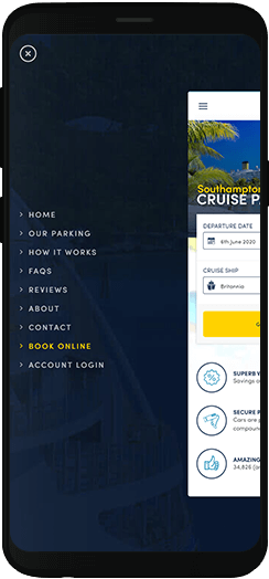 Parking4Cruises navigation on a mobile device